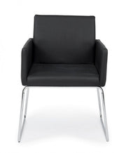 Sedia con braccioli in similpelle Nero SIXTY 60x54x h80,5 cm
