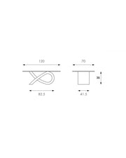 Tavolino in Vetro Temperato Filo Lucido 120 x 70 - Trasparente