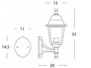 Applique Piccola In Alto E27  linea nano  nero