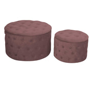 Puff velluto 1-2 rosa antico cm ø70h42