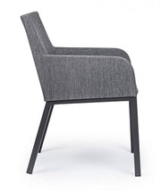Sedia per esterno con braccioli in tessuto Antracite OWEN JX55 55x62x h82 cm