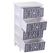 Mobiletto cassettiera bianco grigio 4 cassetti 40x29x73h cm
