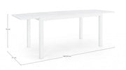 Tavolo allungabile bianco in alluminio stile classico cm 140-210x77