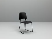 4x Sedia in similpelle e seduta nera 47,5x45,5x89h cm