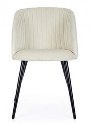 2x Sedia Queen Velvet Bianco