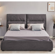 Letto Matrimoniale Contenitore Safira Tessuto Grigio Scuro 173x214,5x112 cm