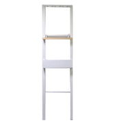 Attaccapanni Stand legno 4 ganci Bianco con mensola cm40x13xh160