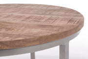 Set 3 tavolino acciaio e legno Narvik
