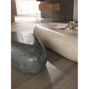Tavolino moderno  pietra beige cm 52 x98 x h 27