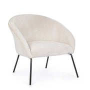 Poltrona metallo velluto bianco Aiko Velvet cm 80 x 76 x 75