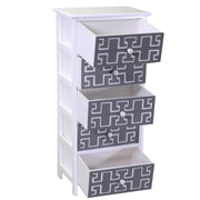Mobile cassettiera bianco grigio 5 cassetti 40x29x90h cm