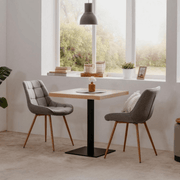 Tavolo Quadrato 70x70x75 h cm piano rovere e base nera