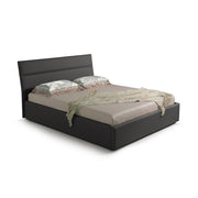 Letto matrimoniale contenitore Ios ecopelle grigio scuro EFFEZ