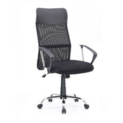 Poltrona ufficio Reverso2 con rivestimento in ecopelle e schienale in rete nero  64x66x100 cm