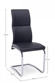 Sedia  salotto in ecopelle Nero THELMA 44x58x h104 cm