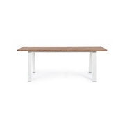 Tavolo Oslo da giardino Bianco-Naturale 100x200 cm