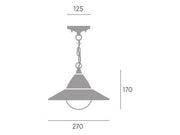Sospensione in alluminio e metallo, diffusore opalino, 20W, 2050 lumen, classe F, 3000°K - 4000°K - 6500°K bianco