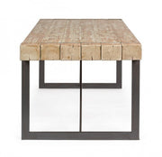 Tavolo urban industriale Garrett con piano in legno