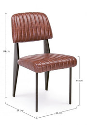 Sedia Nelly Arancio Scuro Vintage 60x59x84-44h