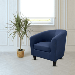 Poltrona Halong tessuto blu EFFEZ