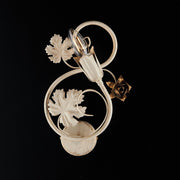 Applique in ferro Avorio con decorazioni decape  e rose Oro una luce 21x h30 cm