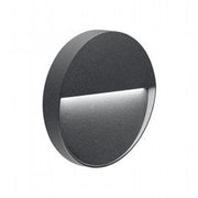 Applique tonda in alluminio pressofuso con diffusore satinato grafite