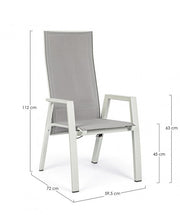 Sedia c-br reclinabile da giardino Steven Lunar 59x72x112h cm