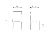 4x Sedia in similpelle marrone 41,5x485h cm