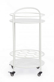 Carrello per bottiglie in acciaio Bianco