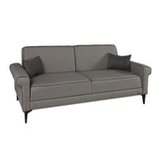 Divano letto Silvera 3 posti tessuto spigato grigio marrone