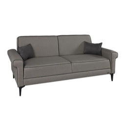Divano letto Silvera 3 posti tessuto spigato grigio marrone EFFEZ