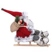 Babbo natale tessuto su slitta grigio rosso cm33x12h30