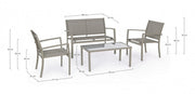 Set 4 salotto tortora in metallo
