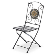 Sedia pieghevole in ferro per esterno Nero MUSA 42x55x h95 cm Set 2 pezzi