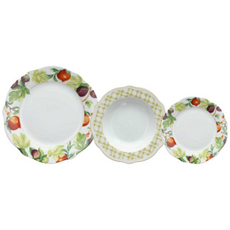 Servizio Piatti 18 Pezzi Florence Porcellana Multicolor