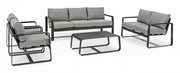 Tavolino per esterno in alluminio Antracite MERRIGAN 105x62x h38 cm