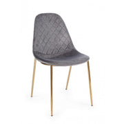 Sedia salotto  in velluto grigio con gambe oro