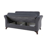 Divano due posti in tessuto con contenitore Grigio  BUKET 160x86x h85 cm