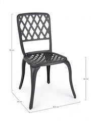 Sedia alluminio antracite esterno cm 44 x 46 x  89h