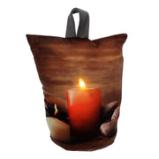 Brown led candles fabric doorstop cm11h19