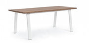 Tavolo Oslo da giardino Bianco-Naturale 100x200 cm
