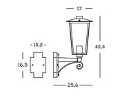 Lampada da esterno in alluminio pressofuso con diffusori in vetro trasparente biancooro