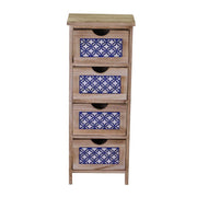 Mobiletto cassettiera legno grezzo 4 cassetti cm 23 x 30 x h 77