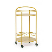 Carrello per bottiglie in acciaio Giallo Ocra