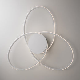Plafoniera in metallo e alluminio Bianco con 3 LED integrati 67x h8 cm