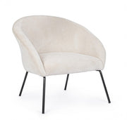 Poltrona metallo velluto bianco Aiko Velvet cm 80 x 76 x 75
