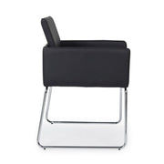Sedia con braccioli in similpelle Nero SIXTY 60x54x h80,5 cm