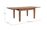 Tavolo allungabile in legno stile rustico cm 200-245-290x100