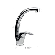 Rubinetto miscelatore da cucina canna in acciaio finitura cromo h.26x10,3 cm