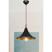 Lampada a sospensione Kano nero oro ASZ1564